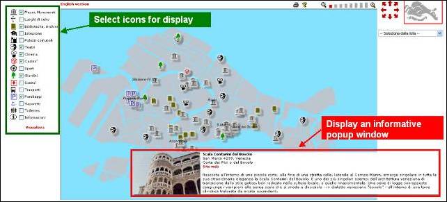 Figure 4: Web GIS for the city of Venice: customizing informational densification