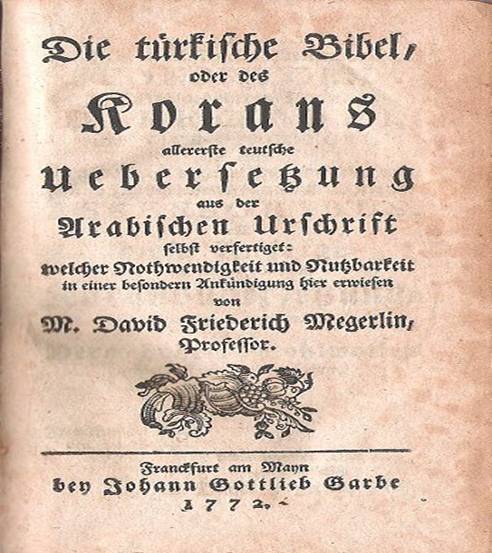 Koranübersetzung von David Friedrich Megerlin 1772