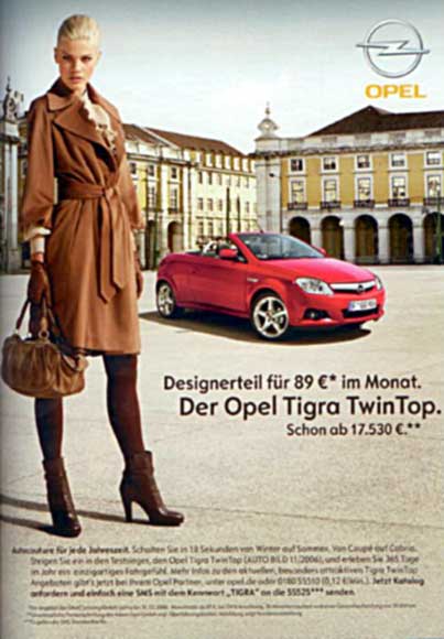 Werbung Opel Tigra