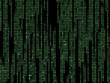 Ästhetisch stilisiertes Computerbild  aus "Matrix"