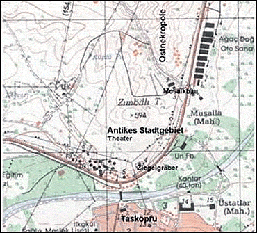 Topografic Map of Pompeiopolis Antique City