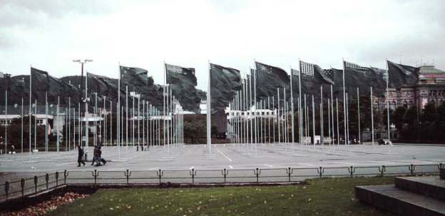 World flags Festival Square Bergen